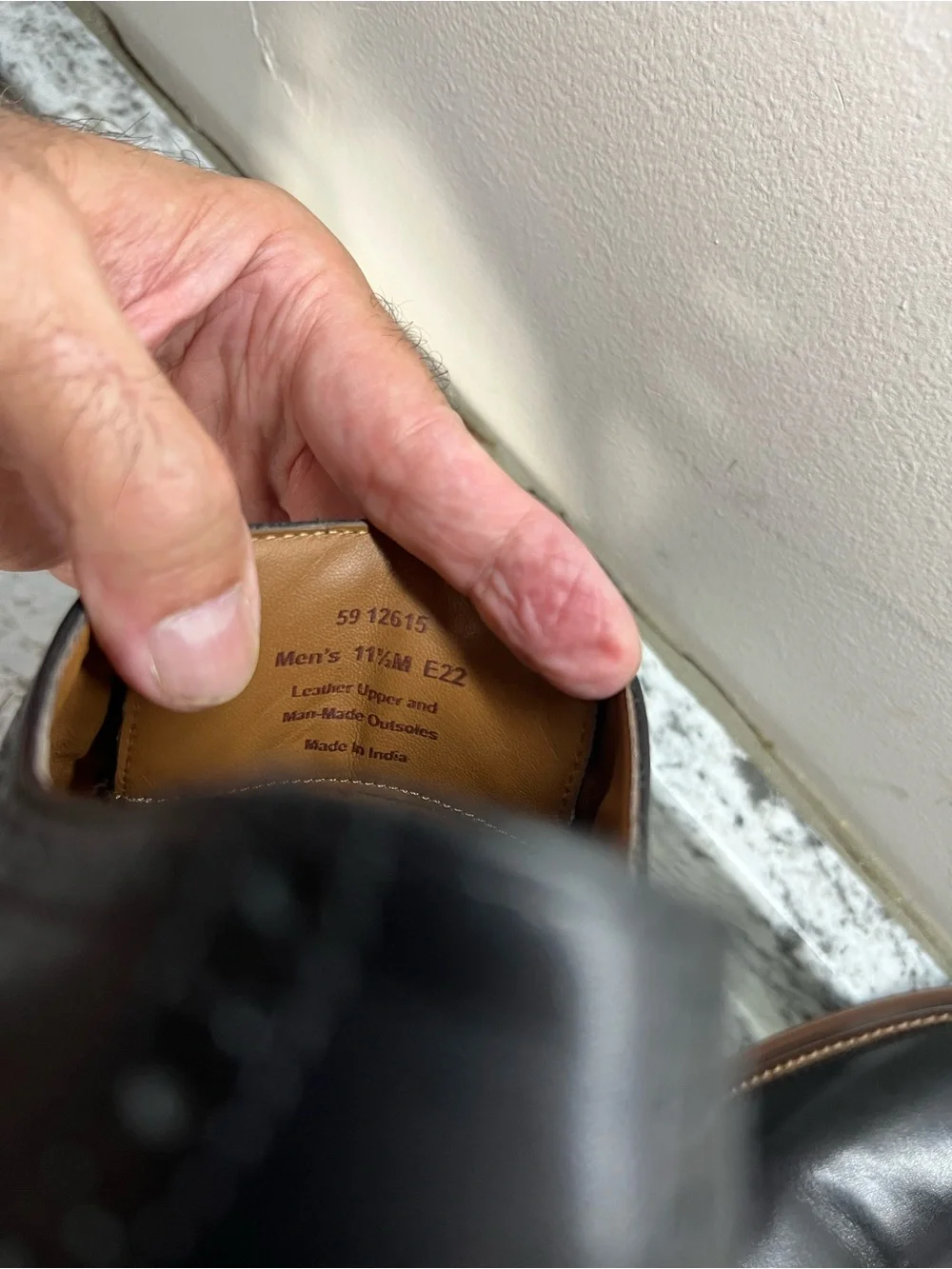 Johnston & Murphy Black Leather Wingtip Derby Shoes US11.5 excellent